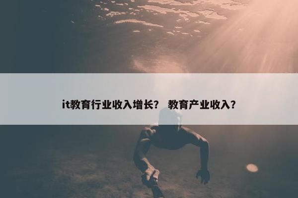 it教育行业收入增长？ 教育产业收入？
