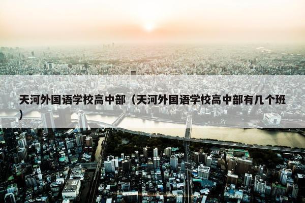 天河外国语学校高中部（天河外国语学校高中部有几个班）