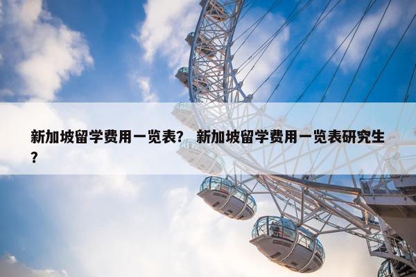 新加坡留学费用一览表？ 新加坡留学费用一览表研究生？