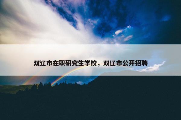 双辽市在职研究生学校，双辽市公开招聘