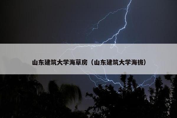 山东建筑大学海草房（山东建筑大学海拔）