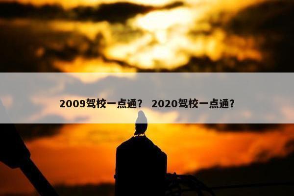 2009驾校一点通？ 2020驾校一点通？