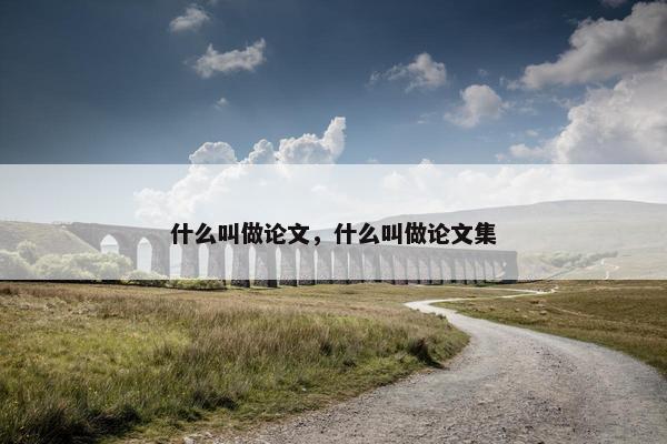 什么叫做论文，什么叫做论文集