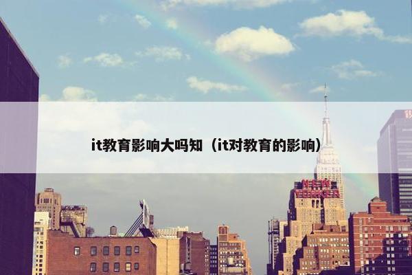 it教育影响大吗知（it对教育的影响）