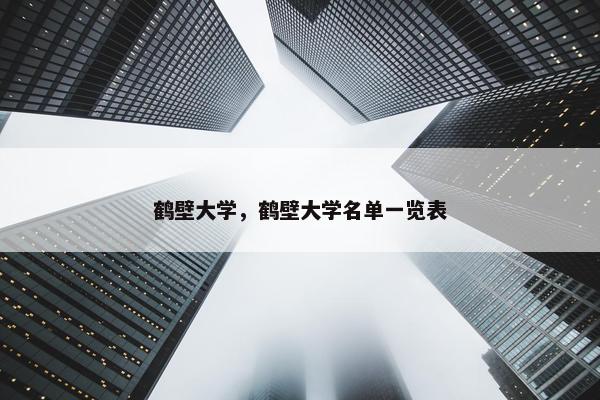 鹤壁大学，鹤壁大学名单一览表