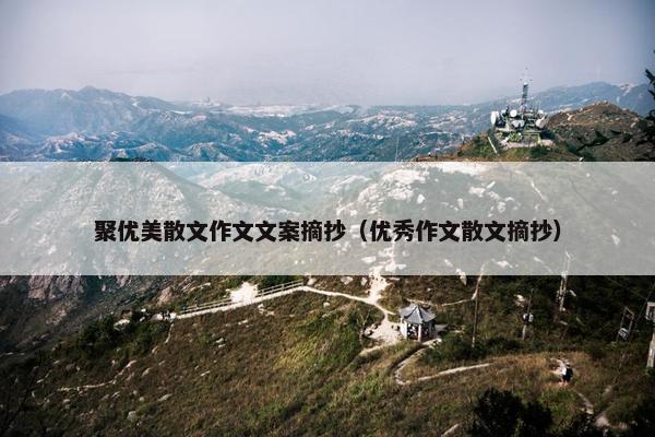 聚优美散文作文文案摘抄（优秀作文散文摘抄）