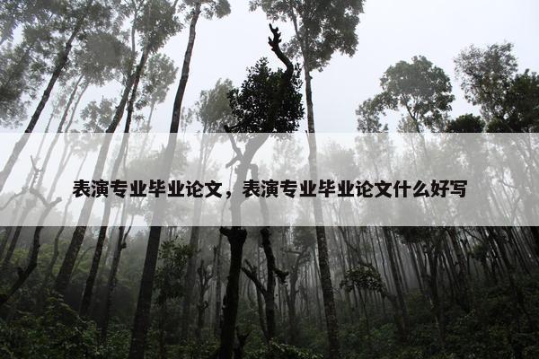 表演专业毕业论文，表演专业毕业论文什么好写