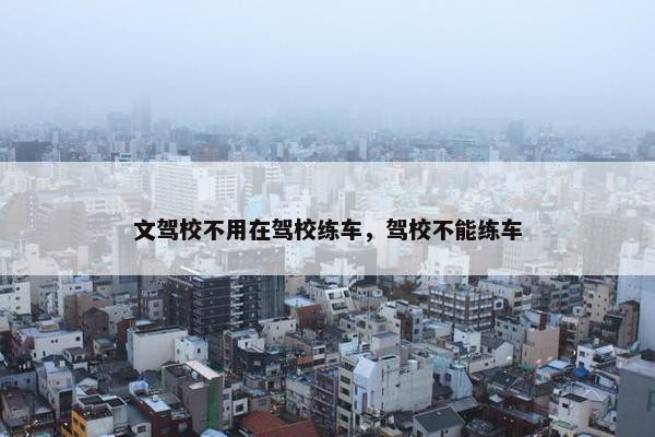 文驾校不用在驾校练车，驾校不能练车