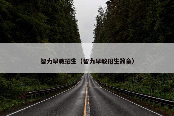 智力早教招生（智力早教招生简章）