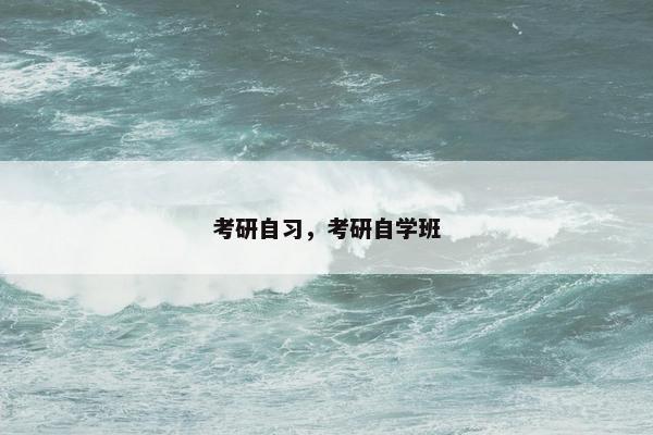 考研自习，考研自学班