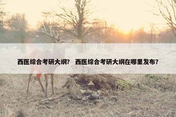 西医综合考研大纲？ 西医综合考研大纲在哪里发布？