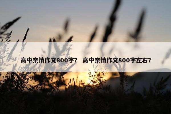 高中亲情作文800字？ 高中亲情作文800字左右？