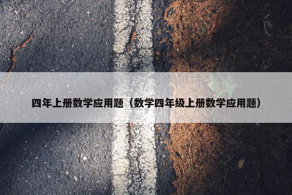 四年上册数学应用题（数学四年级上册数学应用题）