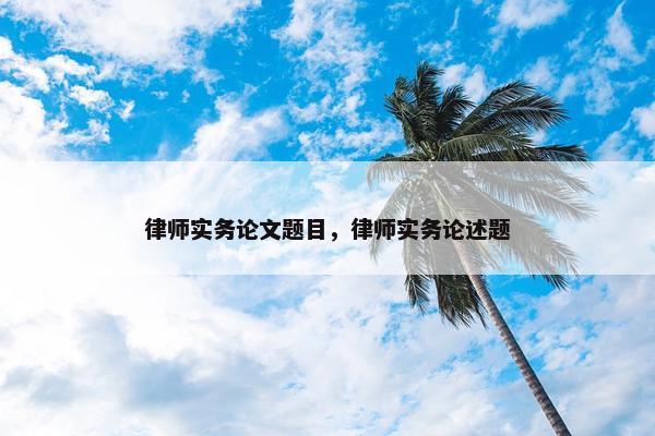 律师实务论文题目，律师实务论述题