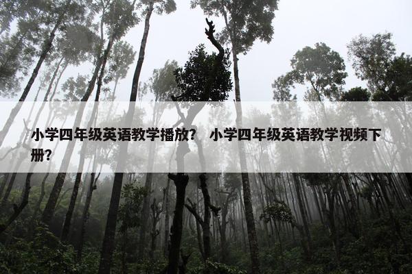 小学四年级英语教学播放？ 小学四年级英语教学视频下册？