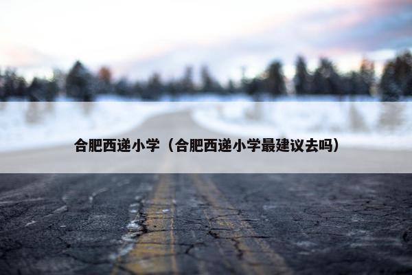 合肥西递小学（合肥西递小学最建议去吗）