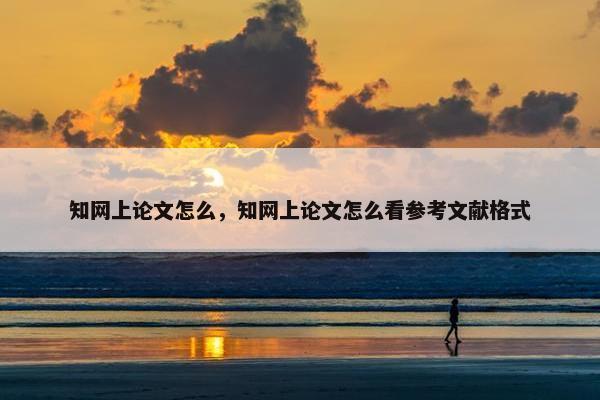 知网上论文怎么，知网上论文怎么看参考文献格式