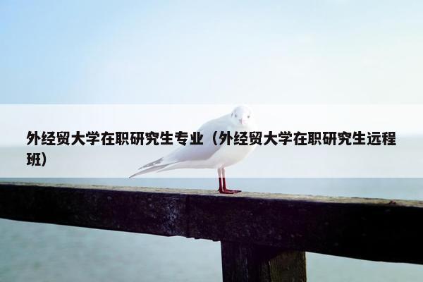 外经贸大学在职研究生专业（外经贸大学在职研究生远程班）