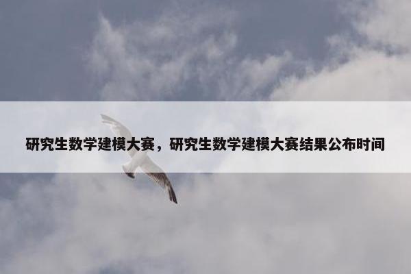 研究生数学建模大赛，研究生数学建模大赛结果公布时间