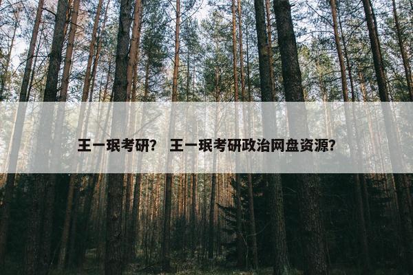 王一珉考研？ 王一珉考研政治网盘资源？