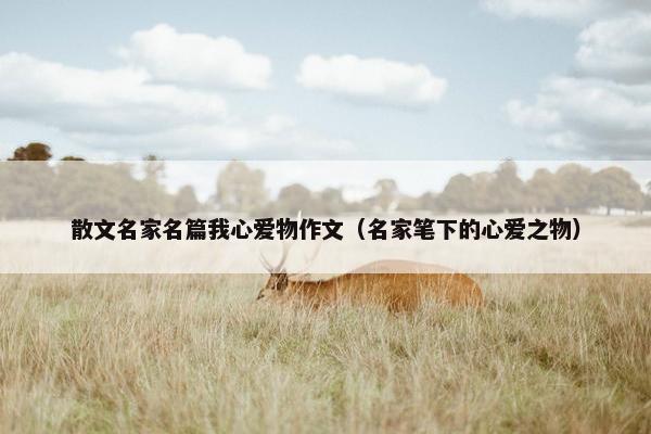 散文名家名篇我心爱物作文（名家笔下的心爱之物）