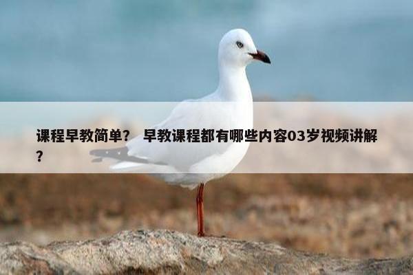 课程早教简单？ 早教课程都有哪些内容03岁视频讲解？