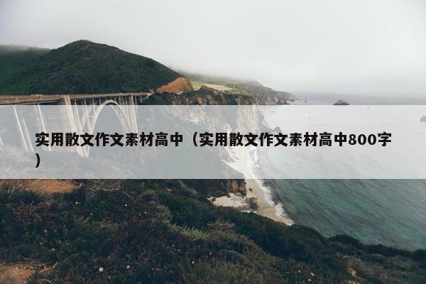 实用散文作文素材高中（实用散文作文素材高中800字）
