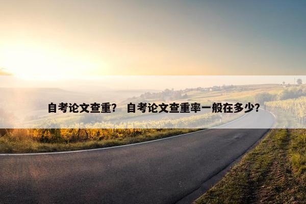 自考论文查重？ 自考论文查重率一般在多少？