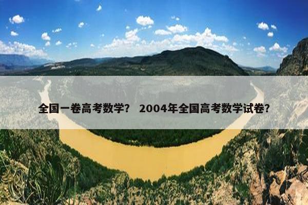 全国一卷高考数学？ 2004年全国高考数学试卷？
