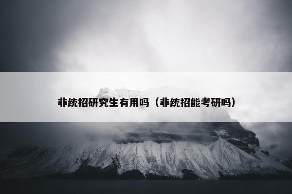 非统招研究生有用吗（非统招能考研吗）