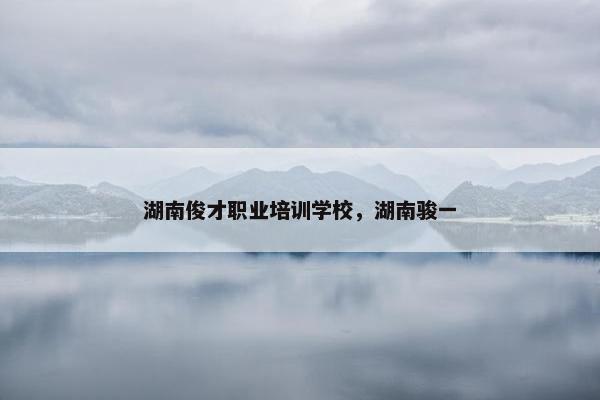 湖南俊才职业培训学校，湖南骏一