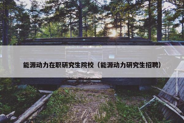 能源动力在职研究生院校（能源动力研究生招聘）