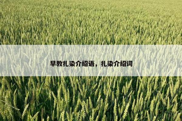 早教扎染介绍语，扎染介绍词
