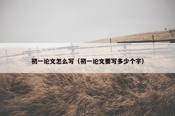 初一论文怎么写（初一论文要写多少个字）