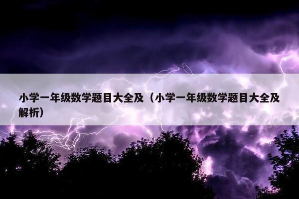 小学一年级数学题目大全及（小学一年级数学题目大全及解析）