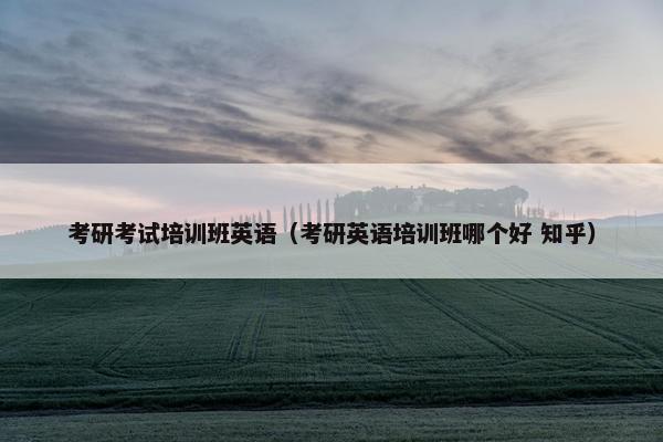 考研考试培训班英语（考研英语培训班哪个好 知乎）