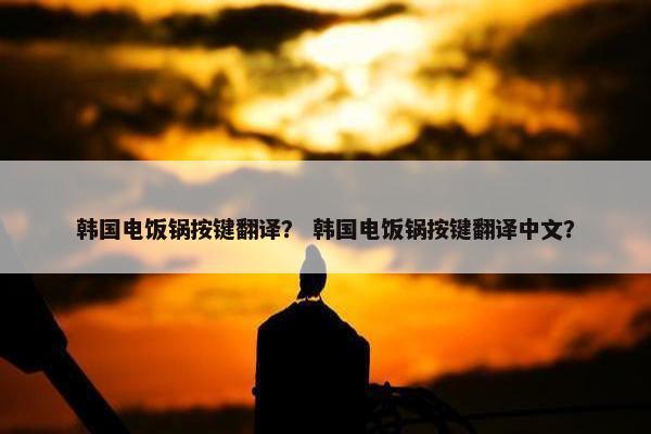 韩国电饭锅按键翻译？ 韩国电饭锅按键翻译中文？