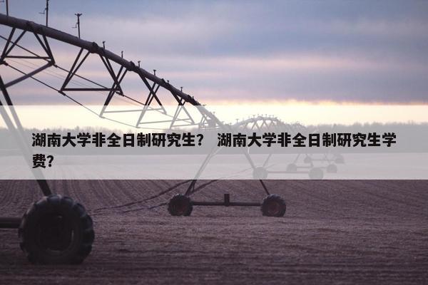 湖南大学非全日制研究生？ 湖南大学非全日制研究生学费？