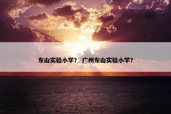 东山实验小学？ 广州东山实验小学？