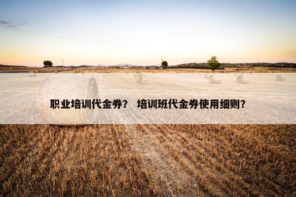 职业培训代金券？ 培训班代金券使用细则？