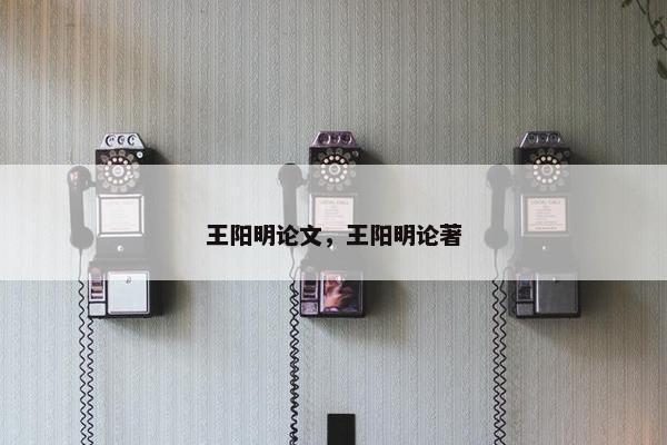 王阳明论文，王阳明论著