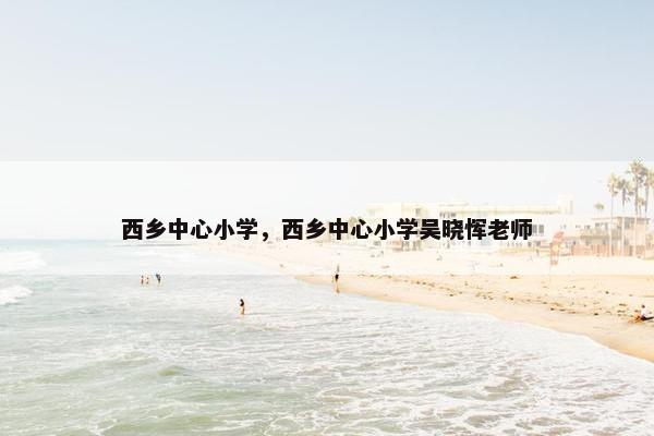 西乡中心小学，西乡中心小学吴晓恽老师