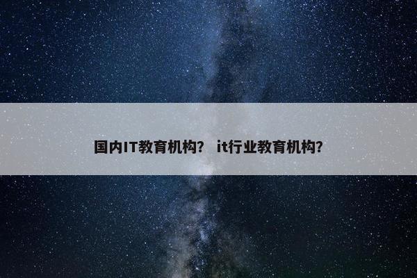 国内IT教育机构？ it行业教育机构？