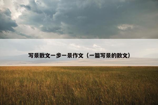 写景散文一步一景作文（一篇写景的散文）
