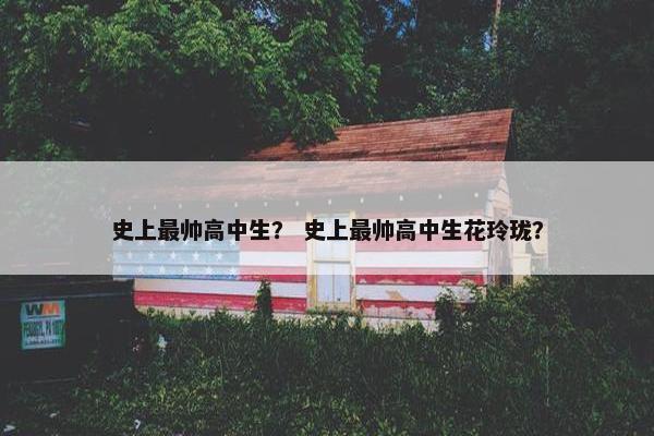 史上最帅高中生？ 史上最帅高中生花玲珑？