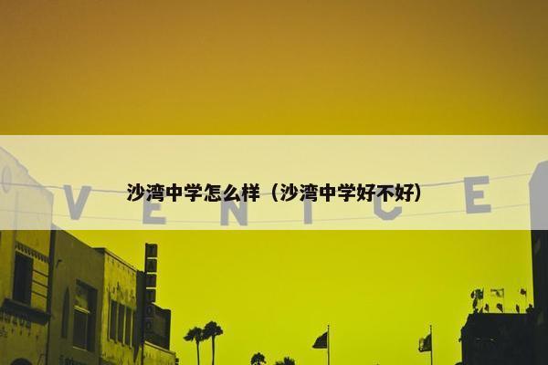 沙湾中学怎么样（沙湾中学好不好）