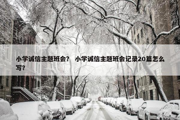 小学诚信主题班会？ 小学诚信主题班会记录20篇怎么写？