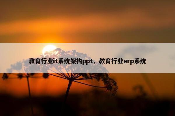 教育行业it系统架构ppt，教育行业erp系统