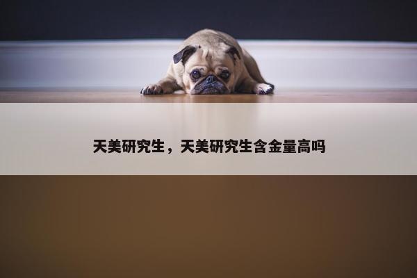 天美研究生，天美研究生含金量高吗