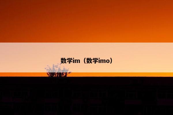 数学im（数学imo）